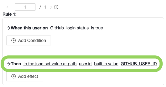 Example of AuthGuardian rules for setting a user.id with GitHub